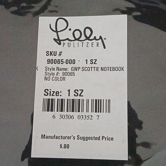 Rare Lilly Pulitzer embroidered Scotty dogs on red fabric notebook NEW - Picture 2 of 3